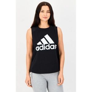 Adidas Womens Tank Top XL Black Sleeveless Athletic Gameday Workout Logo Sporty